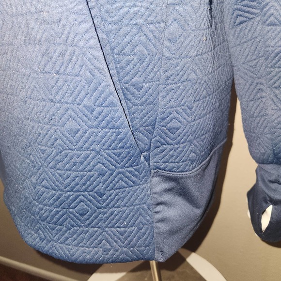 Athleta Jacquard Elevation Pullover Quilted Sweatshirt, Navy Blue, Size Small - Picture 10 of 10
